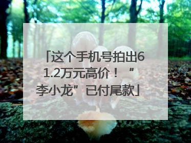 这个手机号拍出61.2万元高价！“李小龙”已付尾款