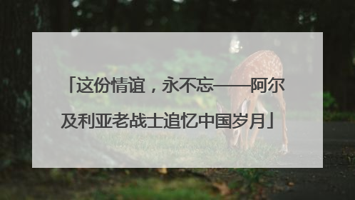 这份情谊，永不忘——阿尔及利亚老战士追忆中国岁月