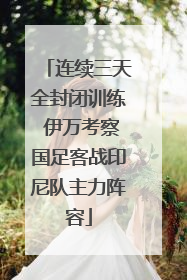 连续三天全封闭训练 伊万考察国足客战印尼队主力阵容