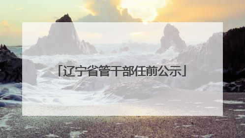 辽宁省管干部任前公示