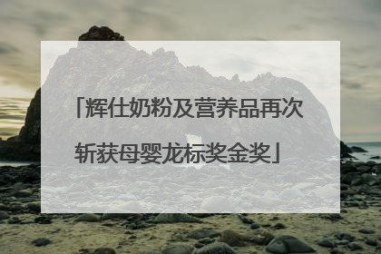 辉仕奶粉及营养品再次斩获母婴龙标奖金奖