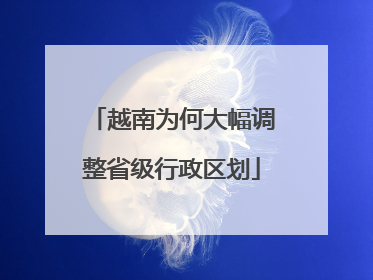越南为何大幅调整省级行政区划