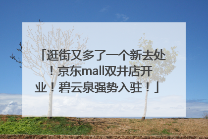 逛街又多了一个新去处！京东mall双井店开业！碧云泉强势入驻！