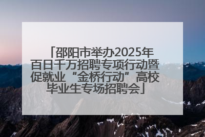邵阳市举办2025年百日千万招聘专项行动暨促就业“金桥行动”高校毕业生专场招聘会