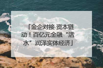 金企对接 资本链动！百亿元金融“活水”润泽实体经济
