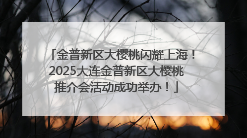 金普新区大樱桃闪耀上海！2025大连金普新区大樱桃推介会活动成功举办！