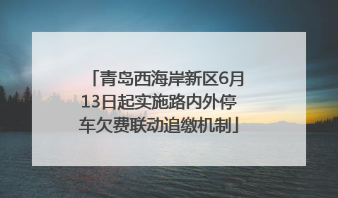 青岛西海岸新区6月13日起实施路内外停车欠费联动追缴机制