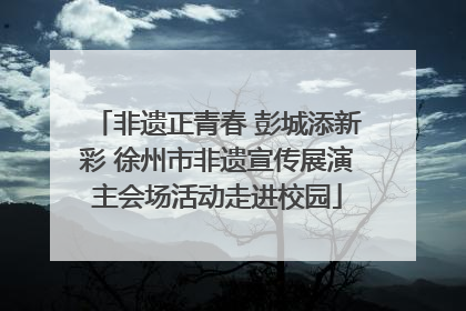 非遗正青春 彭城添新彩 徐州市非遗宣传展演主会场活动走进校园