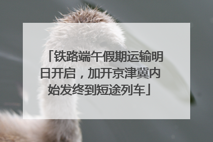 铁路端午假期运输明日开启，加开京津冀内始发终到短途列车