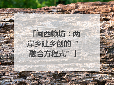 闽西赖坊：两岸乡建乡创的“融合方程式”