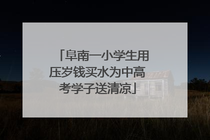 阜南一小学生用压岁钱买水为中高考学子送清凉