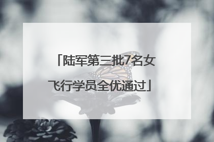 陆军第三批7名女飞行学员全优通过