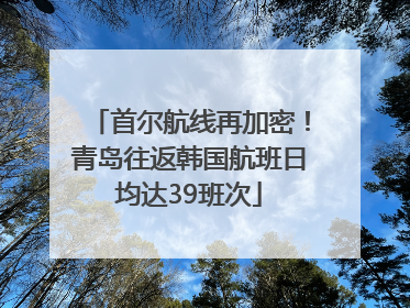 首尔航线再加密！青岛往返韩国航班日均达39班次