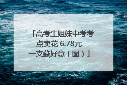 高考生姐妹中考考点卖花 6.78元一支藏好意（图）