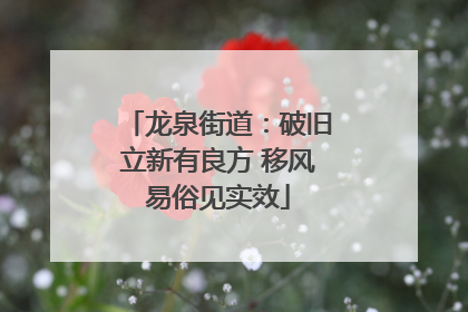 龙泉街道：破旧立新有良方 移风易俗见实效