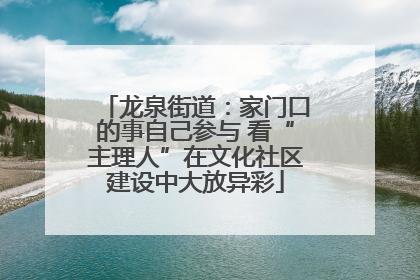龙泉街道：家门口的事自己参与 看“主理人”在文化社区建设中大放异彩