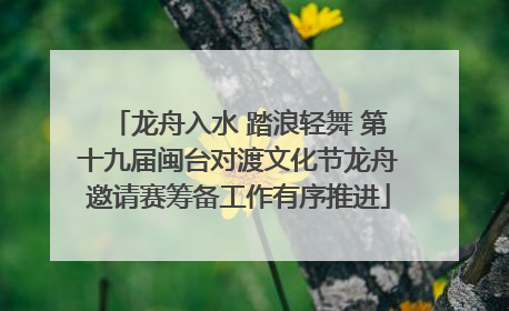 龙舟入水 踏浪轻舞 第十九届闽台对渡文化节龙舟邀请赛筹备工作有序推进