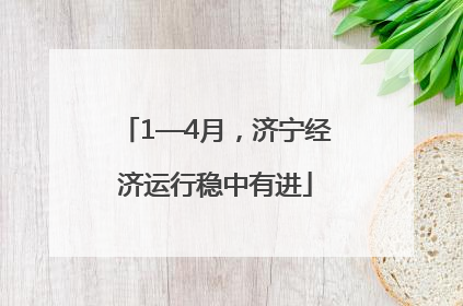 1—4月，济宁经济运行稳中有进