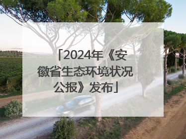 2024年《安徽省生态环境状况公报》发布