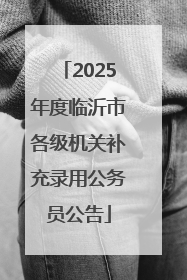 2025年度临沂市各级机关补充录用公务员公告