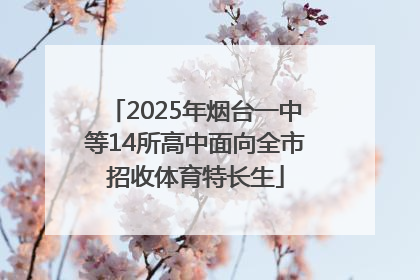 2025年烟台一中等14所高中面向全市招收体育特长生