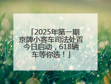 2025年第一期京牌小客车司法处置今日启动，618辆车等你选！