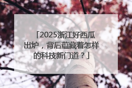 2025浙江好西瓜出炉，背后蕴藏着怎样的科技新门道？