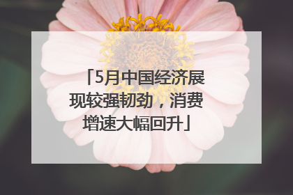 5月中国经济展现较强韧劲，消费增速大幅回升