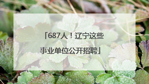 687人！辽宁这些事业单位公开招聘