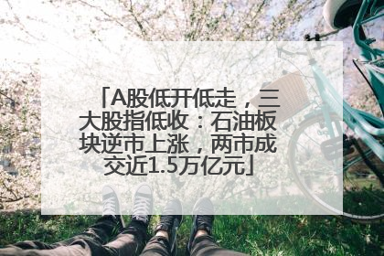 A股低开低走，三大股指低收：石油板块逆市上涨，两市成交近1.5万亿元